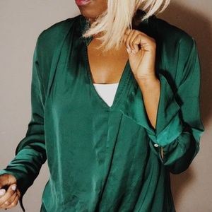 Zara Green Long Sleeve Blouse